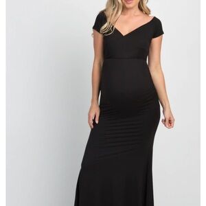 NEW Pinkblush Black Maternity Off Shoulder Wrap Gown/Dress